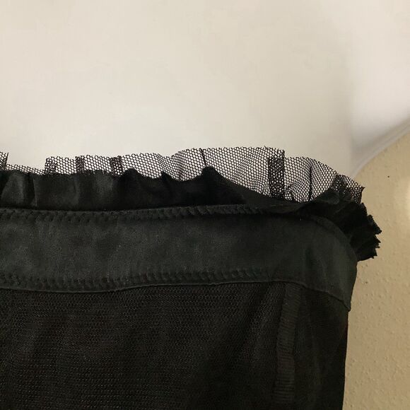 WHBM Vintage Y2K Black Whimsigoth Gothic Vamp Mesh Corset Bustier Size 6 - Picture 8 of 10
